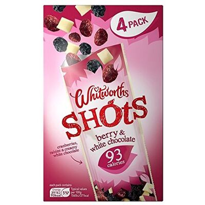 Whitworths Berry & White Chocolate Shots Multi Lot de 4 pots de chocolat Whitworths Berry & White Chocolate Shots Multi Lot de 4 pots de chocolat