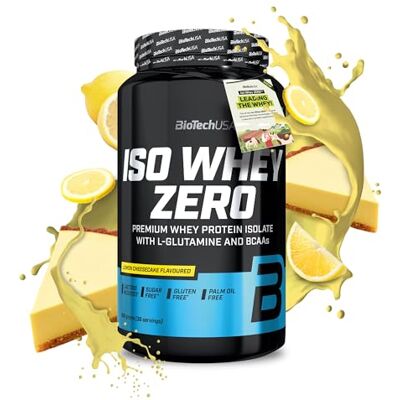 BioTechUSA Iso Whey Zero Premium Whey Protein Isolate Grass-Fed Enzyme-Free Sugar- and Gluten-free, 908 g, Cheesecake Au Citron BioTechUSA Iso Whey Zero Premium Whey Protein Isolate Grass-Fed Enzyme-Free Sugar- and Gluten-free, 908 g, Cheesecake Au Citron