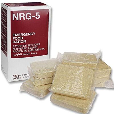 Militar Rations Emergency Food Bar NRG-5 Lot de 500 g de préparateur d'extérieur Durée de conservation 20 ans Approuvé par l'OTAN Convient aux végétaliens 1 paquet de 500 g Militar Rations Emergency Food Bar NRG-5 Lot de 500 g de préparateur d'extérieur Durée de conservation 20 ans Approuvé par l'OTAN Convient aux végétaliens 1 paquet de 500 g