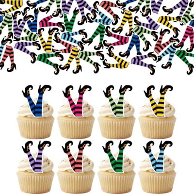 Niyzmln Lot de 40 décorations comestibles pour cupcakes d'Halloween Pieds de sorcière Décoration de gâteau d'anniversaire Niyzmln Lot de 40 décorations comestibles pour cupcakes d'Halloween Pieds de sorcière Décoration de gâteau d'anniversaire