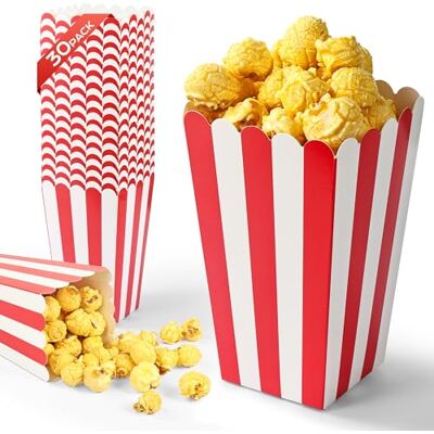 Chumix 30 Pcs Boîtes à Pop-Corn, Bonbons Conteneur Popcorn Carton aux Soirées Cinéma, Noël, Mariages, Collations de Fête, Pot Pop Corn Facile à Assembler Chumix 30 Pcs Boîtes à Pop-Corn, Bonbons Conteneur Popcorn Carton aux Soirées Cinéma, Noël, Mariages, Collations de Fête, Pot Pop Corn Facile à Assembler