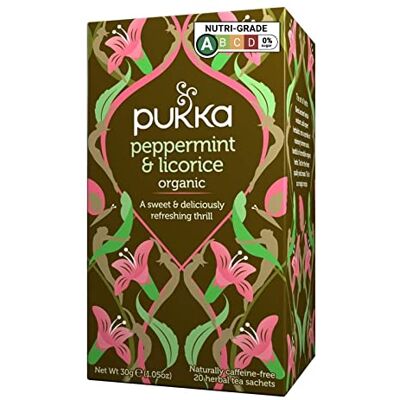 Pukka HERBAL AYURVEDA Mélange de thé bio menthe poivrée et réglisse 200 g Pukka HERBAL AYURVEDA Mélange de thé bio menthe poivrée et réglisse 200 g