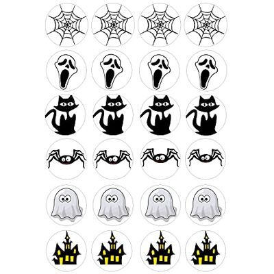 The Cake Decorators Boutique Lot de 24 décorations comestibles pour fête d'Halloween Noir et blanc Pour enfants Pour cupcakes et gâteaux Papier de riz gaufrette prédécoupées The Cake Decorators Boutique Lot de 24 décorations comestibles pour fête d'Halloween Noir et blanc Pour enfants Pour cupcakes et gâteaux Papier de riz gaufrette prédécoupées