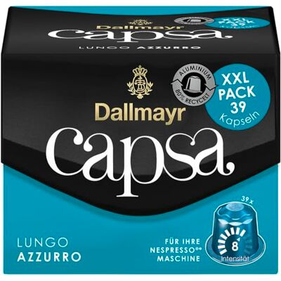 Dallmayr Capsa Lungo Azzurro XXL Capsule Nespresso, Café Torréfié, 39 Capsules de 5,6 g Dallmayr Capsa Lungo Azzurro XXL Capsule Nespresso, Café Torréfié, 39 Capsules de 5,6 g