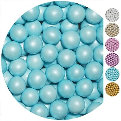 EinsSein ® Lot de 350 g de perles en chocolat croustillantes Dragées Bleu clair nacré Pour mariage, baptême, bar à bonbons Environ 1,7 cm EinsSein ® Lot de 350 g de perles en chocolat croustillantes Dragées Bleu clair nacré Pour mariage, baptême, bar à bonbons Environ 1,7 cm