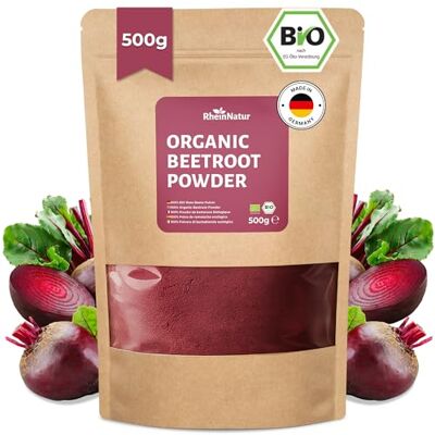 RheinNatur Betterave Rouge Bio Poudre 500g 100% Betterave Rouge Végétalien Naturel Idéal pour Smoothies & Boissons Bio RheinNatur Betterave Rouge Bio Poudre 500g 100% Betterave Rouge Végétalien Naturel Idéal pour Smoothies & Boissons Bio