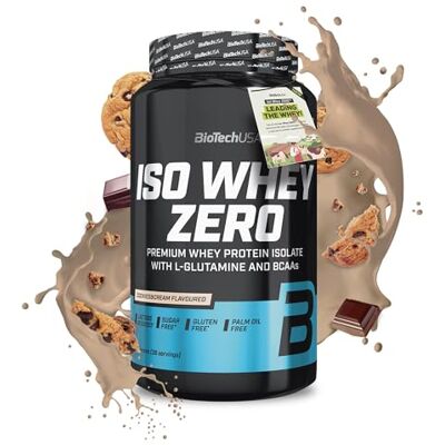 BioTechUSA Iso Whey Zero Premium Whey Protein Isolate Grass-Fed Enzyme-Free Sugar- and Gluten-free, 908 g, Cookies & Cream BioTechUSA Iso Whey Zero Premium Whey Protein Isolate Grass-Fed Enzyme-Free Sugar- and Gluten-free, 908 g, Cookies & Cream