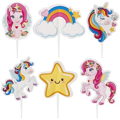dekora Kit pour faire et décorer des cupcakes de licorne Thesia en papier 6 modèles 30 unités dekora Kit pour faire et décorer des cupcakes de licorne Thesia en papier 6 modèles 30 unités
