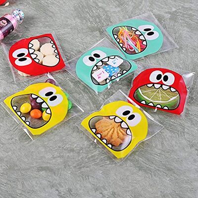 JZK Lot de 600 sacs à biscuits autocollants Monster Sacs à bonbons Sacs à friandises pour bonbons, collations, confettis pour mariage, anniversaire, Noël, Halloween JZK Lot de 600 sacs à biscuits autocollants Monster Sacs à bonbons Sacs à friandises pour bonbons, collations, confettis pour mariage, anniversaire, Noël, Halloween