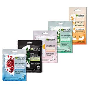 Garnier HydraBomb Lot de 5 masques en tissu avec effet différent pour soin de la peau Garnier HydraBomb Lot de 5 masques en tissu avec effet différent pour soin de la peau