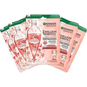 Garnier SkinActive 2 Million Probiotics Lot de 5 masques réparateurs pour le visage contre les peaux sèches, ternes et mates, pour plus de brillance et d'hydratation Garnier SkinActive 2 Million Probiotics Lot de 5 masques réparateurs pour le visage contre les peaux sèches, ternes et mates, pour plus de brillance et d'hydratation