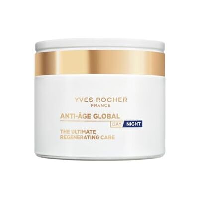 Yves Rocher Anti-Âge Global Crème Visage Jour Nuit & Masque Nuit – 75 ml Crème visage anti-rides pour peau mature, à l’Achillée Dorée, nourrit, raffermit et lisse visiblement les rides, soin ciblé Yves Rocher Anti-Âge Global Crème Visage Jour Nuit & Masque Nuit – 75 ml Crème visage anti-rides pour peau mature, à l’Achillée Dorée, nourrit, raffermit et lisse visiblement les rides, soin ciblé