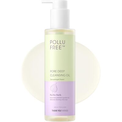 THANKYOU FARMER Pollufree Pore Deep Cleansing Oil 200 ml – Nettoyant pour points noirs, extraits d'herbes coréennes, nettoyant léger, pour tous les types de peau, soin du visage K-Beauty THANKYOU FARMER Pollufree Pore Deep Cleansing Oil 200 ml – Nettoyant pour points noirs, extraits d'herbes coréennes, nettoyant léger, pour tous les types de peau, soin du visage K-Beauty