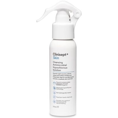 CLINISEPT PLUS Clinisept Spray pour la peau 100 ml – Spray acide hypochloreux de haute pureté – Nettoyant professionnel de la peau pour l'hygiène post-traitement et les soins de la peau sensible – Solution de soins CLINISEPT PLUS Clinisept Spray pour la peau 100 ml – Spray acide hypochloreux de haute pureté – Nettoyant professionnel de la peau pour l'hygiène post-traitement et les soins de la peau sensible – Solution de soins