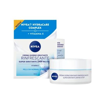 NIVEA Essentials Super Hydratant 24H Rafraîchissant, Crème Jour Visage pour Peaux Normales à Mélangées, 2 Boîtes de 50 ml NIVEA Essentials Super Hydratant 24H Rafraîchissant, Crème Jour Visage pour Peaux Normales à Mélangées, 2 Boîtes de 50 ml