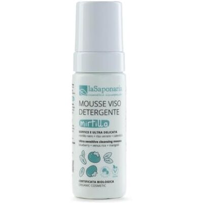 La Saponaria Mousse nettoyante bio Visage Myrtille, Ingrédients naturels et durables, Eau constitutionnelle de Myrtille noire, régénérant et antioxydant, Acide Hyaluronique, Calendula, 150ml La Saponaria Mousse nettoyante bio Visage Myrtille, Ingrédients naturels et durables, Eau constitutionnelle de Myrtille noire, régénérant et antioxydant, Acide Hyaluronique, Calendula, 150ml