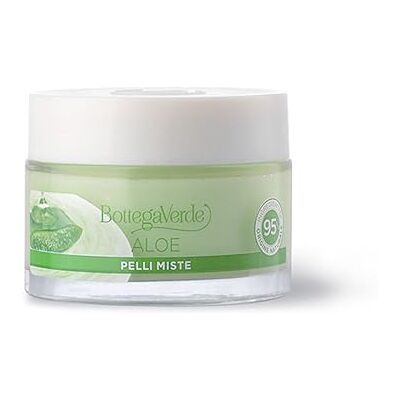 Bottega Verde , Aloe Crème gel visage 24 heures hydratant apaisant matifiant avec 30% jus d'aloès* bio (50 ml) peaux mixtes Bottega Verde , Aloe Crème gel visage 24 heures hydratant apaisant matifiant avec 30% jus d'aloès* bio (50 ml) peaux mixtes