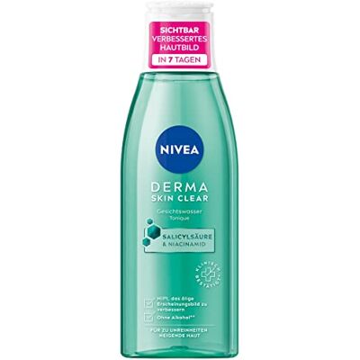 NIVEA Derma Skin Clear Tonique hydratant pour un teint visiblement amélioré avec acide salicylique et niacinamide 200 ml NIVEA Derma Skin Clear Tonique hydratant pour un teint visiblement amélioré avec acide salicylique et niacinamide 200 ml
