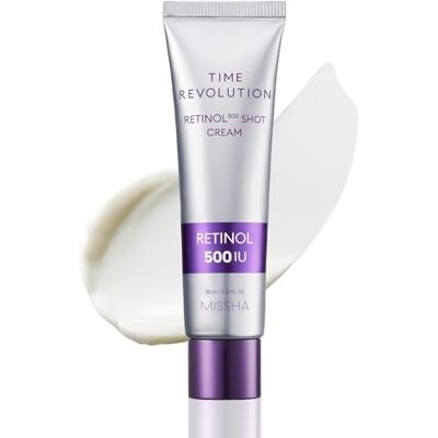 MISSHA Time Revolution Night Repair Retinol 500 Shot Cream 2.02 Fl Oz – Crème de rétinol coréenne avancée pour le visage, renforce la barrière cutanée, hydratation pendant la nuit MISSHA Time Revolution Night Repair Retinol 500 Shot Cream 2.02 Fl Oz – Crème de rétinol coréenne avancée pour le visage, renforce la barrière cutanée, hydratation pendant la nuit