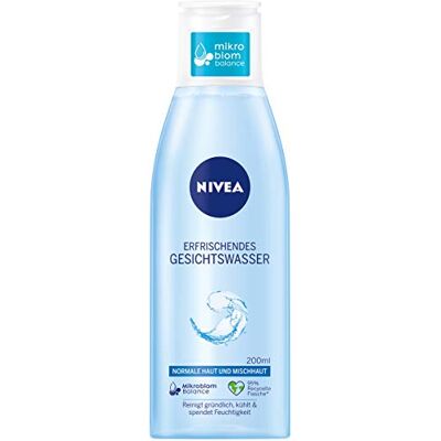NIVEA Tonique rafraîchissant pour le visage pour peaux normales et mixtes (200 ml), tonique pour le visage tonifiant et rafraîchit la peau, tonique doux pour le visage hydrate intensément NIVEA Tonique rafraîchissant pour le visage pour peaux normales et mixtes (200 ml), tonique pour le visage tonifiant et rafraîchit la peau, tonique doux pour le visage hydrate intensément