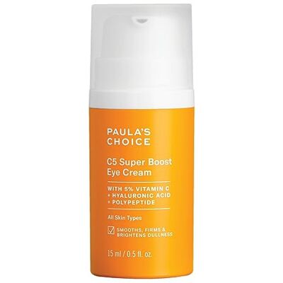 PAULA'S CHOICE Crème Contour Yeux C5 SUPER BOOST Traitement des Yeux Vitamine C Illumine la Peau Ciblez les Taches Brunes & Ridules Tous Types de Peaux 15 ml PAULA'S CHOICE Crème Contour Yeux C5 SUPER BOOST Traitement des Yeux Vitamine C Illumine la Peau Ciblez les Taches Brunes & Ridules Tous Types de Peaux 15 ml