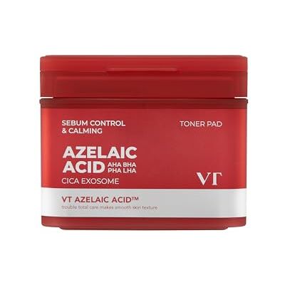 VT COSMETICS AZ Care Lot de 60 tampons tonifiants à l'acide azélaïque et à l'extrait de Centella Asiatia pour une peau éclatante et un contrôle sébo VT COSMETICS AZ Care Lot de 60 tampons tonifiants à l'acide azélaïque et à l'extrait de Centella Asiatia pour une peau éclatante et un contrôle sébo