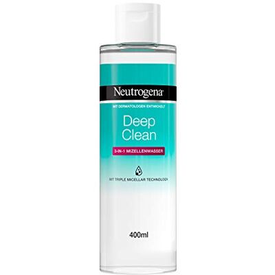 Neutrogena Deep Clean Eau micellaire 3 en 1 Nettoyage du visage sans parfum Sans alcool Dissolvant doux sans frottement Eau micellaire nettoyante pour tous les types de peau 400 ml Neutrogena Deep Clean Eau micellaire 3 en 1 Nettoyage du visage sans parfum Sans alcool Dissolvant doux sans frottement Eau micellaire nettoyante pour tous les types de peau 400 ml