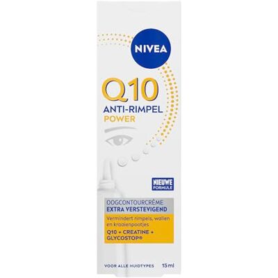 NIVEA Q10 Soin contour des yeux anti-rides et tonifiant, crème pour les yeux contre les cernes, crème hydratante au Q10 et à la créatine pour la zone sensible du contour des yeux, 15 ml NIVEA Q10 Soin contour des yeux anti-rides et tonifiant, crème pour les yeux contre les cernes, crème hydratante au Q10 et à la créatine pour la zone sensible du contour des yeux, 15 ml