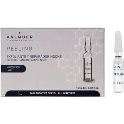 Valquer Laboratorios Flacons pour peeling facial . Sérum facial. Exfoliation et réparation la nuit. Tous les types de peau. Avec acide glycolique et Aha. Scrub Visage 5 unités X 2 Ml, Valquer Laboratorios Flacons pour peeling facial . Sérum facial. Exfoliation et réparation la nuit. Tous les types de peau. Avec acide glycolique et Aha. Scrub Visage 5 unités X 2 Ml,
