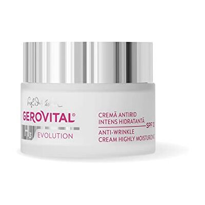 GEROVITAL Crème Visage Anti-Rides Intensément Hydratante avec SPF 10, Effet Liftant, Prévient les Taches Pigmentaires, pour Peaux Sèches, Déshydratées, Matures, H3 Evolution GEROVITAL Crème Visage Anti-Rides Intensément Hydratante avec SPF 10, Effet Liftant, Prévient les Taches Pigmentaires, pour Peaux Sèches, Déshydratées, Matures, H3 Evolution