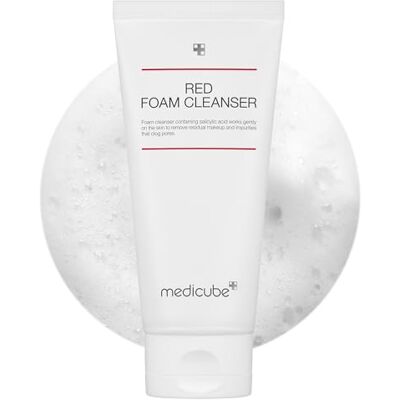 medicube Nettoyant Visage Red Mousse 115 ml Mousse nettoyante, Nettoyage doux, Peaux sensibles, Contrôle du sébum, Soin coréen, 115 ml medicube Nettoyant Visage Red Mousse 115 ml Mousse nettoyante, Nettoyage doux, Peaux sensibles, Contrôle du sébum, Soin coréen, 115 ml