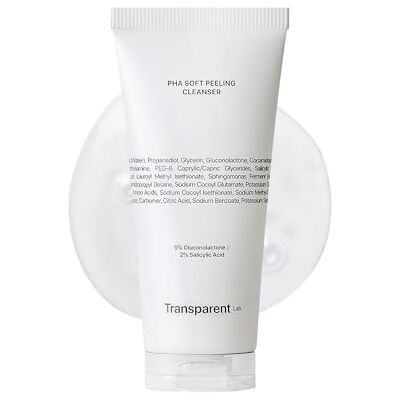 Transparent Lab PHA Soft Peeling Cleanser 150 ml – Nettoyant visage exfoliant, 5% de PHA, 2% Acide Salicylique, effet peeling quotidien, anti-imperfections et adapté aux peaux sensibles Transparent Lab PHA Soft Peeling Cleanser 150 ml – Nettoyant visage exfoliant, 5% de PHA, 2% Acide Salicylique, effet peeling quotidien, anti-imperfections et adapté aux peaux sensibles