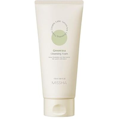 MISSHA Creamy Latte Cleansing Foam Green Tea Mousse Nettoyante au Lait Crémeux au Thé Vert, Nettoyant visage moussant à l'extrait de thé vert et lait, pour une peau propre et douce. MISSHA Creamy Latte Cleansing Foam Green Tea Mousse Nettoyante au Lait Crémeux au Thé Vert, Nettoyant visage moussant à l'extrait de thé vert et lait, pour une peau propre et douce.
