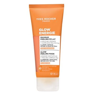 Yves Rocher Glow Énergie Masque Visage Peeling Éclat Face Mask – 75 ml Masque visage exfoliant et éclat, aux AHA 5% et Capucine, exfolie, lisse et illumine le teint, pour tous types de peaux Yves Rocher Glow Énergie Masque Visage Peeling Éclat Face Mask – 75 ml Masque visage exfoliant et éclat, aux AHA 5% et Capucine, exfolie, lisse et illumine le teint, pour tous types de peaux