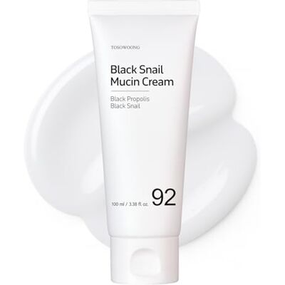 TOSOWOONG Black Snail Mucin 92% Crème pour le visage, 920,768 ppm Black Snail Mucin, Propolis, Crème hydratante légère pour une peau douce et éclatante, soins de la peau coréens, 100 ml TOSOWOONG Black Snail Mucin 92% Crème pour le visage, 920,768 ppm Black Snail Mucin, Propolis, Crème hydratante légère pour une peau douce et éclatante, soins de la peau coréens, 100 ml