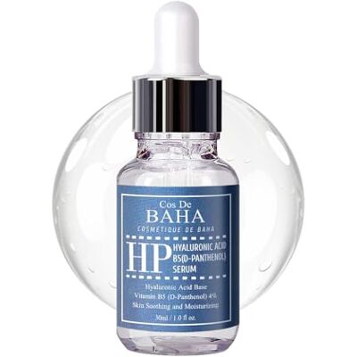 Cos De BAHA Vitamine B5 4% + Sérum à l'acide hyaluronique 30 ml – Visage hydratant + anti-rides, D-panthénol Cos De BAHA Vitamine B5 4% + Sérum à l'acide hyaluronique 30 ml – Visage hydratant + anti-rides, D-panthénol