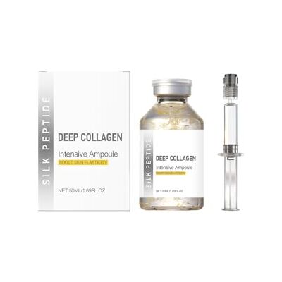 Yoelau Ampoule lifting intense aux peptides de soie et au collagène Sérum coréen anti-âge pour le visage pour un traitement raffermissant, raffermissant et hydratant intensément et éclaircissant de la peau Yoelau Ampoule lifting intense aux peptides de soie et au collagène Sérum coréen anti-âge pour le visage pour un traitement raffermissant, raffermissant et hydratant intensément et éclaircissant de la peau