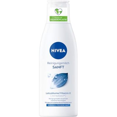 Beiersdorf NIVEA Lait nettoyant doux pour peaux normales et sèches, le démaquillant nettoie en profondeur, le nettoyage doux du visage élimine le maquillage et le mascara imperméable, nettoyant à la vitamine E Beiersdorf NIVEA Lait nettoyant doux pour peaux normales et sèches, le démaquillant nettoie en profondeur, le nettoyage doux du visage élimine le maquillage et le mascara imperméable, nettoyant à la vitamine E