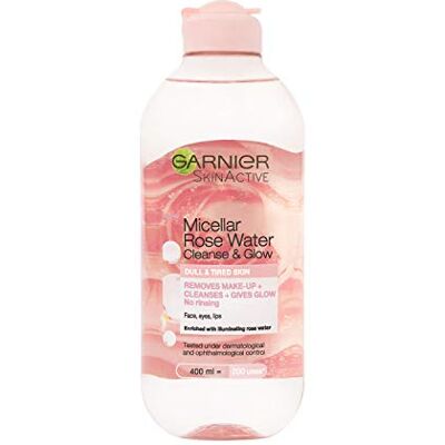 Garnier , nettoyant pour le visage, Micellar Rose Water Cleanse & Glow, 400 ml Garnier , nettoyant pour le visage, Micellar Rose Water Cleanse & Glow, 400 ml