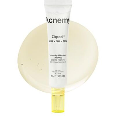 Acnemy ZITPEEL® Peeling de nuit AHA BHA PHA, 40 ml – Soin exfoliant anti-acné, atténue les marques et les boutons, unifie le teint, renouvellement intensif de la peau Acnemy ZITPEEL® Peeling de nuit AHA BHA PHA, 40 ml – Soin exfoliant anti-acné, atténue les marques et les boutons, unifie le teint, renouvellement intensif de la peau