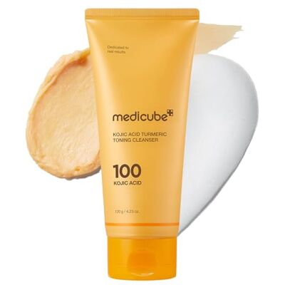 medicube Facial Cleanser Kojic Acid Turmeric Whip Cleanser Cleansing Foam for Brightening, Balancing Fade Appearance of Uneven Patches & Ideal for Use After Spot Care Korean Skincare, 4.23 oz medicube Facial Cleanser Kojic Acid Turmeric Whip Cleanser Cleansing Foam for Brightening, Balancing Fade Appearance of Uneven Patches & Ideal for Use After Spot Care Korean Skincare, 4.23 oz