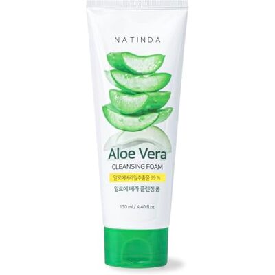 NATINDA Mousse nettoyante à l'aloe vera 130 ml à l'extrait d'aloe vera NATINDA Mousse nettoyante à l'aloe vera 130 ml à l'extrait d'aloe vera