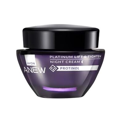 Avon Crème de nuit effet lifting Anew Platinum Anti-rides et raffermissante Formulée avec ProtinolTM Hydratation intense pour peaux matures 50 ml Avon Crème de nuit effet lifting Anew Platinum Anti-rides et raffermissante Formulée avec ProtinolTM Hydratation intense pour peaux matures 50 ml