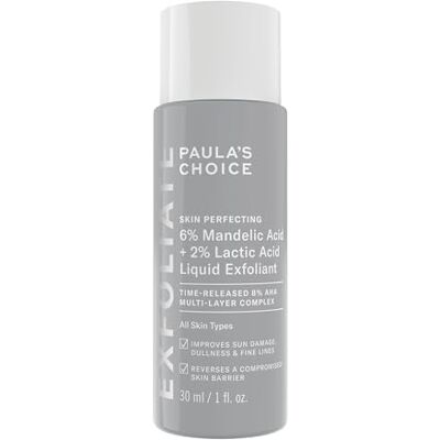 PAULA'S CHOICE SKIN PERFECTING 6% Mandelic Acid + 2% Lactic Acid AHA Exfoliant AHA Réduit Visiblement les Rides et Ridules avec Extrait de Millefeuille Tous Types de Peaux 30 ml PAULA'S CHOICE SKIN PERFECTING 6% Mandelic Acid + 2% Lactic Acid AHA Exfoliant AHA Réduit Visiblement les Rides et Ridules avec Extrait de Millefeuille Tous Types de Peaux 30 ml