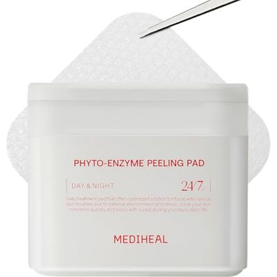 MEDIHEAL Phyto Enzyme Peeling Pad – Tampons de gaze végétaliens resurfaçage du visage avec enzyme LHA et papaye – Coussinets de raffermissement des pores pour contrôler le sébum – Coussinets MEDIHEAL Phyto Enzyme Peeling Pad – Tampons de gaze végétaliens resurfaçage du visage avec enzyme LHA et papaye – Coussinets de raffermissement des pores pour contrôler le sébum – Coussinets