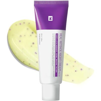 TOSOWOONG Real Retinol 0.1% Night Cream, Crème de Nuit Nourrissante au Rétinol & Bakuchiol pour une Peau Visiblement Plus Lisse & Pores Raffinés Soin Coréen Visage & Cou 50ml / 1.69fl. oz. TOSOWOONG Real Retinol 0.1% Night Cream, Crème de Nuit Nourrissante au Rétinol & Bakuchiol pour une Peau Visiblement Plus Lisse & Pores Raffinés Soin Coréen Visage & Cou 50ml / 1.69fl. oz.