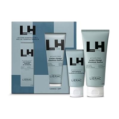 Lierac Coffret Cadeau Homme Gel Hydratant Energisant et Gel Douche offert Soins 3 en 1 Peau, Cheveux et Barbe Hydratation Renforcée Tous types de Peaux Edition Cadeau Fête des Pères Lierac Coffret Cadeau Homme Gel Hydratant Energisant et Gel Douche offert Soins 3 en 1 Peau, Cheveux et Barbe Hydratation Renforcée Tous types de Peaux Edition Cadeau Fête des Pères