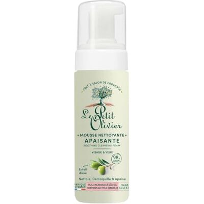 Le Petit Olivier Mousse Nettoyante Extrait d'Olive Nettoie Sans Dessécher Peaux Normales à Sèches 96% d'Origine Naturelle Sans Sulfate Fabriqué en France 150 ml Le Petit Olivier Mousse Nettoyante Extrait d'Olive Nettoie Sans Dessécher Peaux Normales à Sèches 96% d'Origine Naturelle Sans Sulfate Fabriqué en France 150 ml