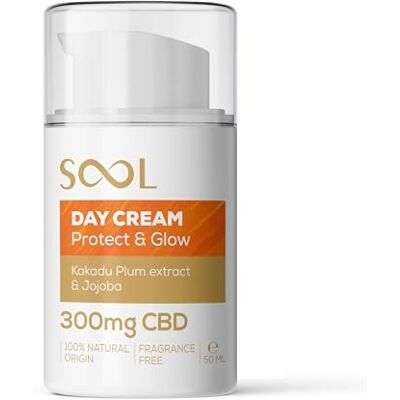 Sool Crème Visage Jour Protect & Glow 300 mg CBD 50 ml Traitement Visage Revitalisant CBD Crème Anti-rides avec Extrait de Prune Kakadu Meilleure Crème Jour pour Tous Les Types de Peau Sool Crème Visage Jour Protect & Glow 300 mg CBD 50 ml Traitement Visage Revitalisant CBD Crème Anti-rides avec Extrait de Prune Kakadu Meilleure Crème Jour pour Tous Les Types de Peau