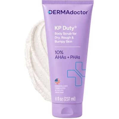 DERMAdoctor KP Duty Body Scrub Gommage dermatologiquement développé pour la kératose pilaire et les peaux sèches, rugueuses et cahoteuses avec 10% d'AHA et de PHA (237 ml) DERMAdoctor KP Duty Body Scrub Gommage dermatologiquement développé pour la kératose pilaire et les peaux sèches, rugueuses et cahoteuses avec 10% d'AHA et de PHA (237 ml)